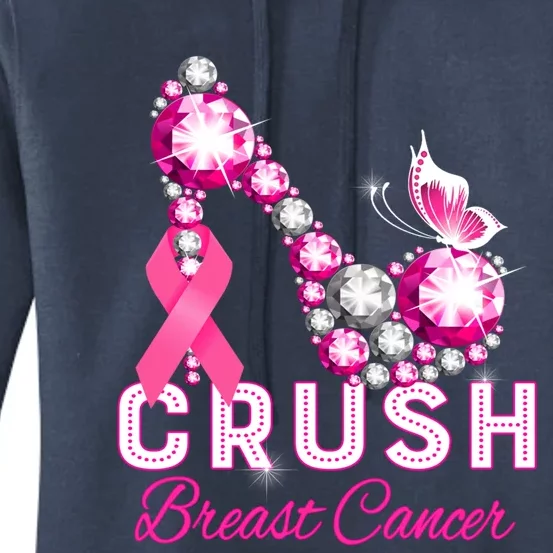 Crush Breast Cancer Warrior Support Breast Cancer Awareness Great Gift Women's Pullover Hoodie