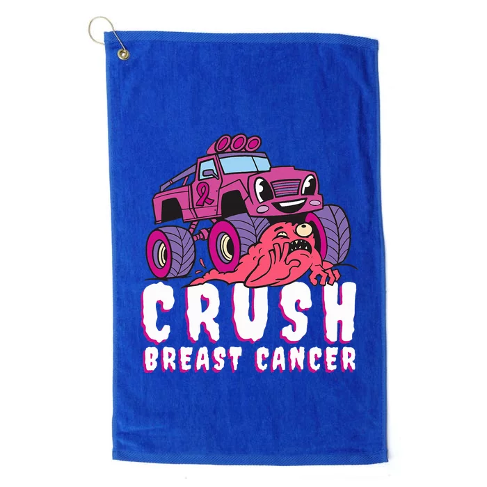 Crush Breast Cancer Awareness Monster Truck October Pink Platinum Collection Golf Towel