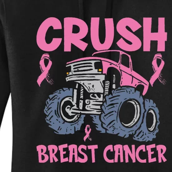 Crush Breast Cancer Awareness Truck Women's Pullover Hoodie