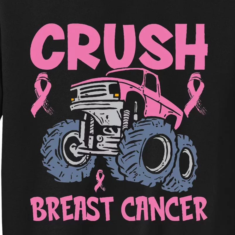 Crush Breast Cancer Awareness Truck Tall Sweatshirt