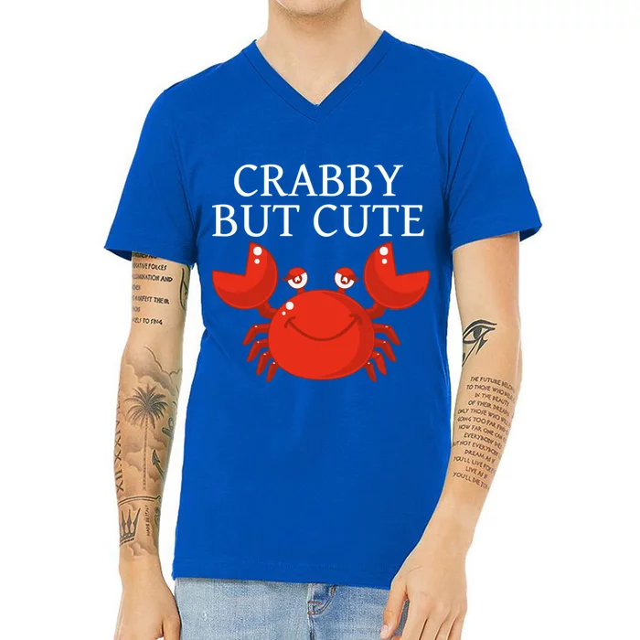 Crabby But Cute Crab Clothing Gift Decor Gift V-Neck T-Shirt