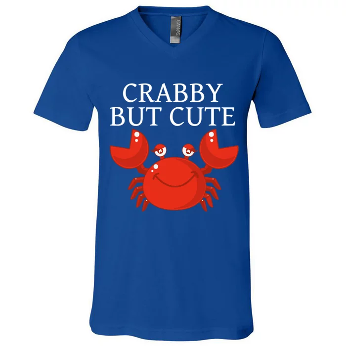 Crabby But Cute Crab Clothing Gift Decor Gift V-Neck T-Shirt