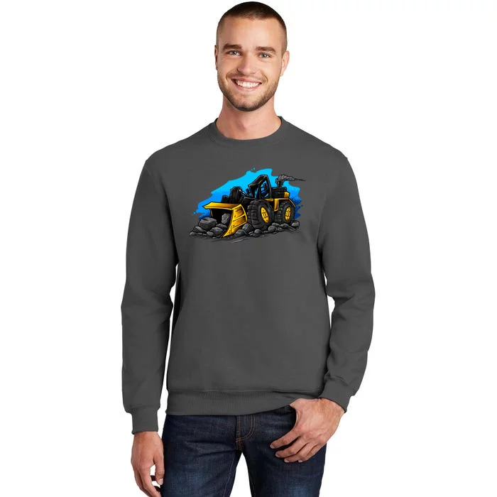 Cartoon Bulldozer Tall Sweatshirt