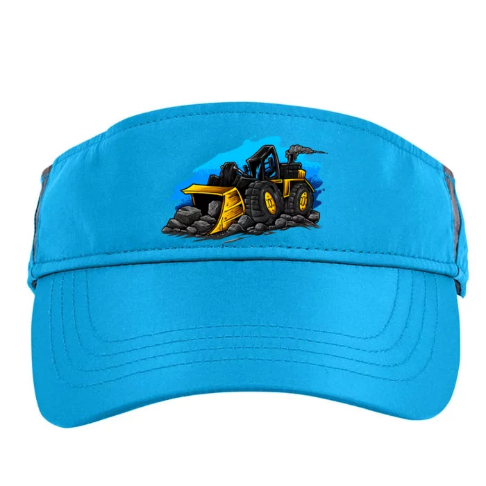 Cartoon Bulldozer Adult Drive Performance Visor