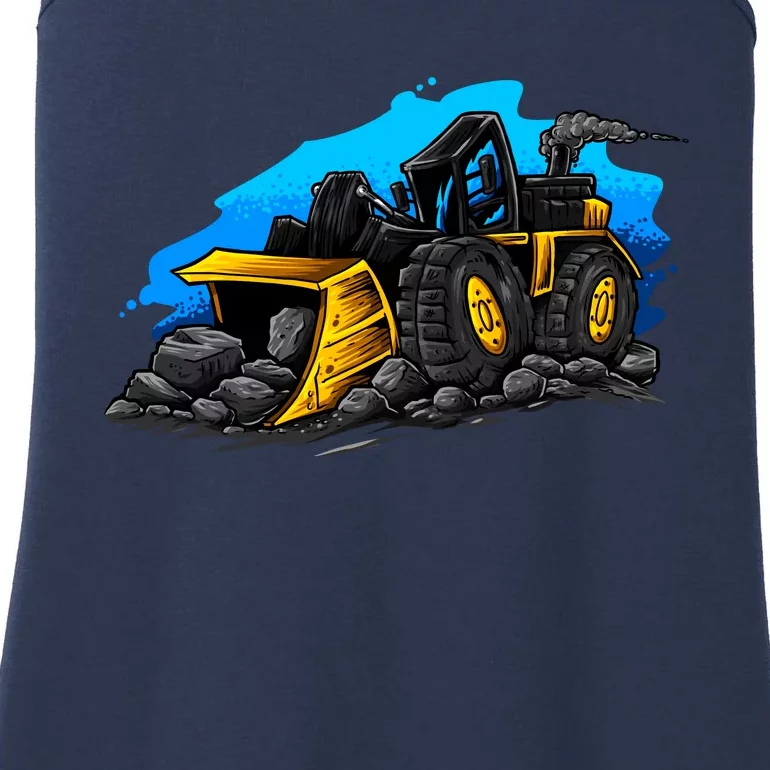 Cartoon Bulldozer Ladies Essential Tank