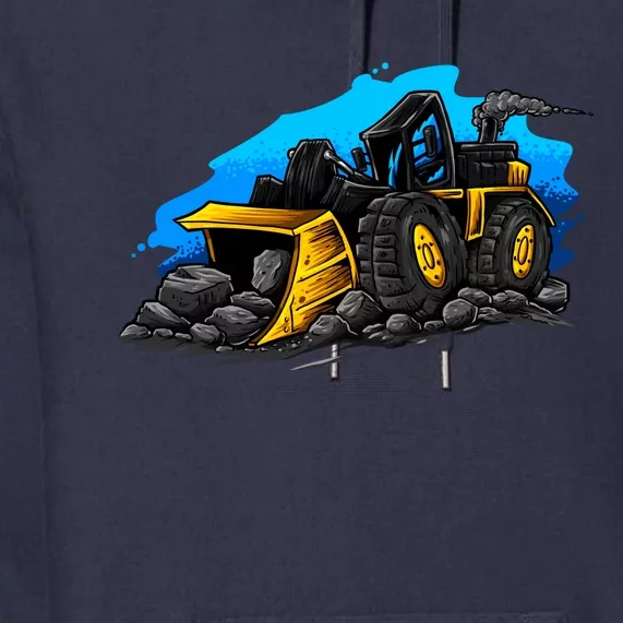 Cartoon Bulldozer Premium Hoodie