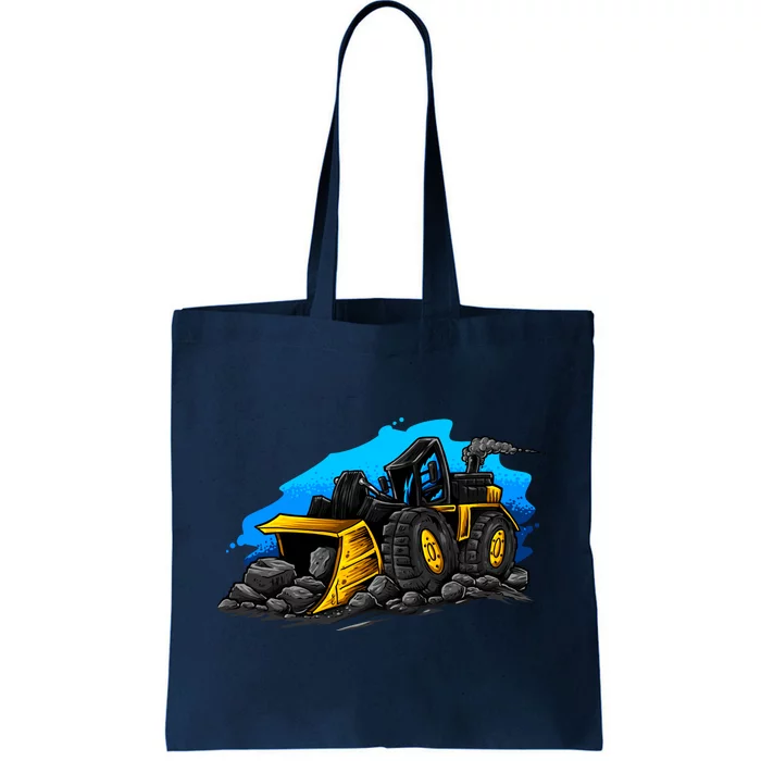 Cartoon Bulldozer Tote Bag