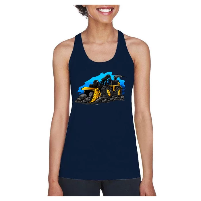 Cartoon Bulldozer Women's Racerback Tank