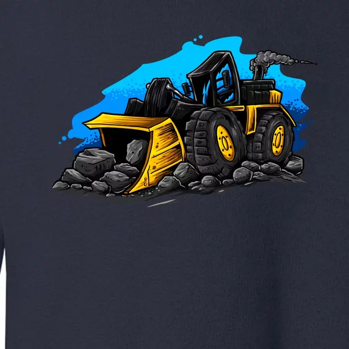 Cartoon Bulldozer Toddler Sweatshirt