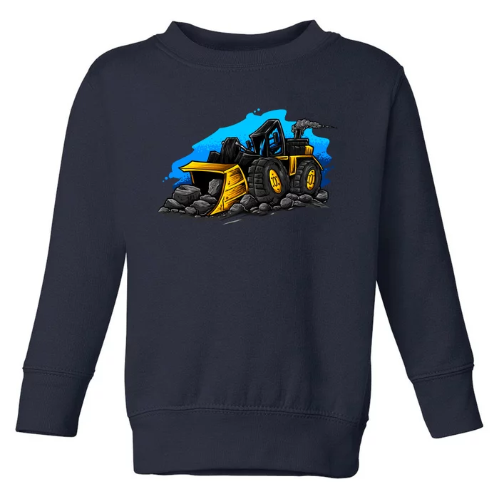 Cartoon Bulldozer Toddler Sweatshirt