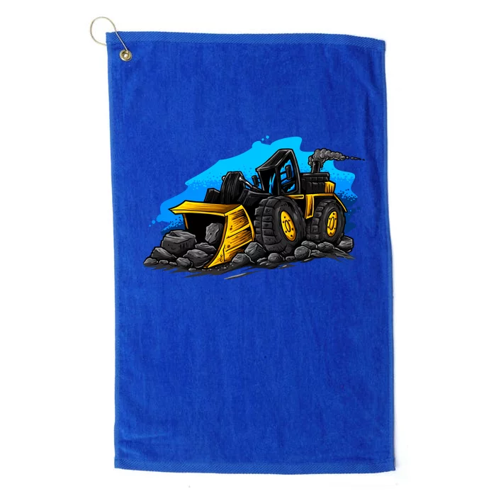 Cartoon Bulldozer Platinum Collection Golf Towel