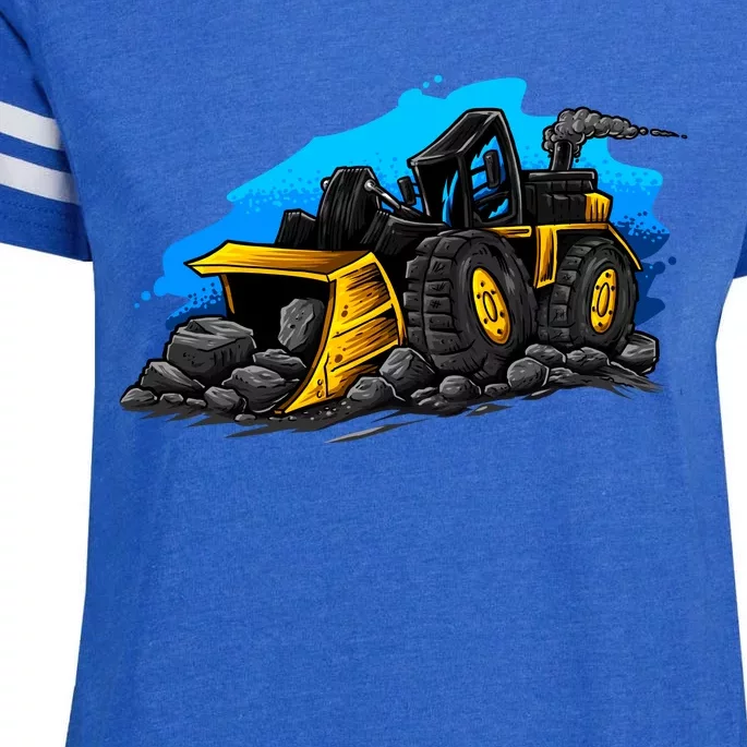 Cartoon Bulldozer Enza Ladies Jersey Football T-Shirt