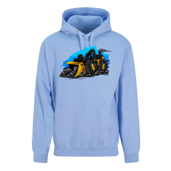 Cartoon Bulldozer Unisex Surf Hoodie