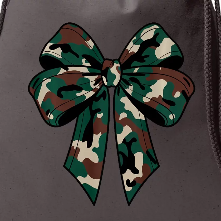 Coquette Bow Camouflage Drawstring Bag