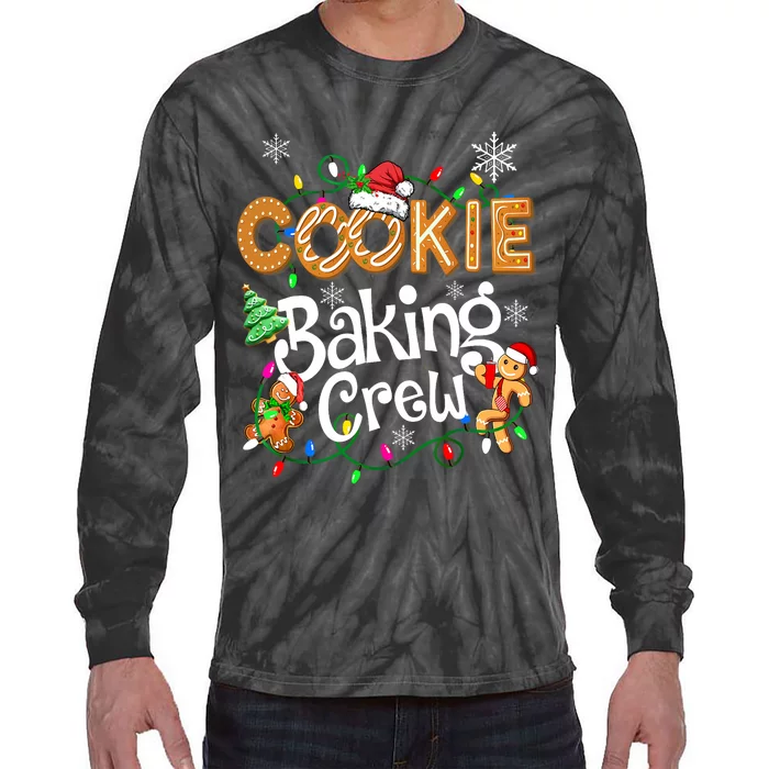 Cookie Baking Crew Cooking Lover Santa Xmas Gingerbread Tie-Dye Long Sleeve Shirt