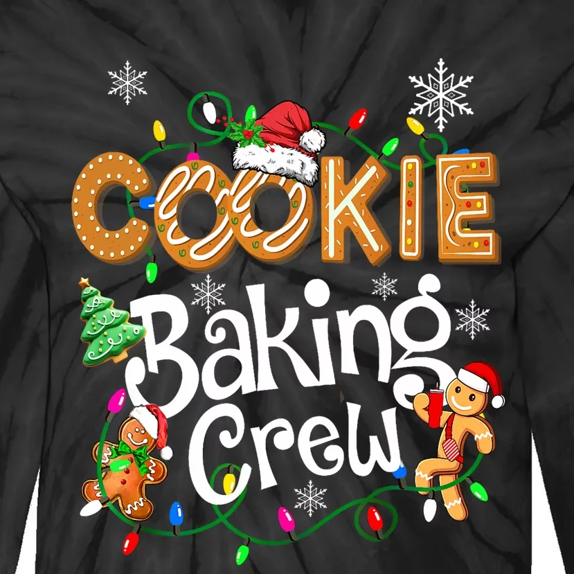 Cookie Baking Crew Cooking Lover Santa Xmas Gingerbread Tie-Dye Long Sleeve Shirt