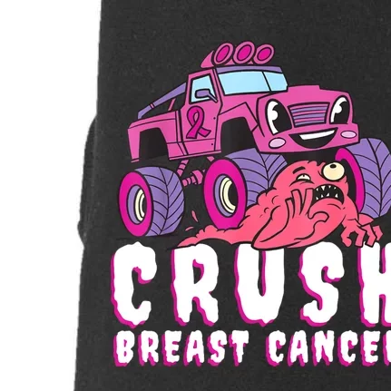 Crush Breast Cancer Awareness Monster Truck October Pink Doggie 3-End Fleece Hoodie