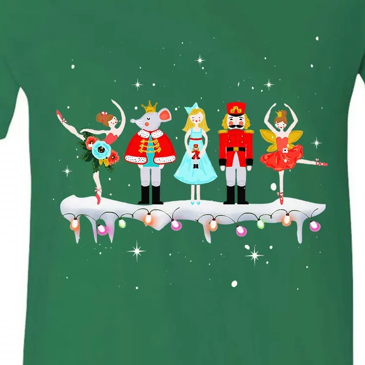 Christmas Ballet Clara Mouse King Princess Nutcracker V-Neck T-Shirt