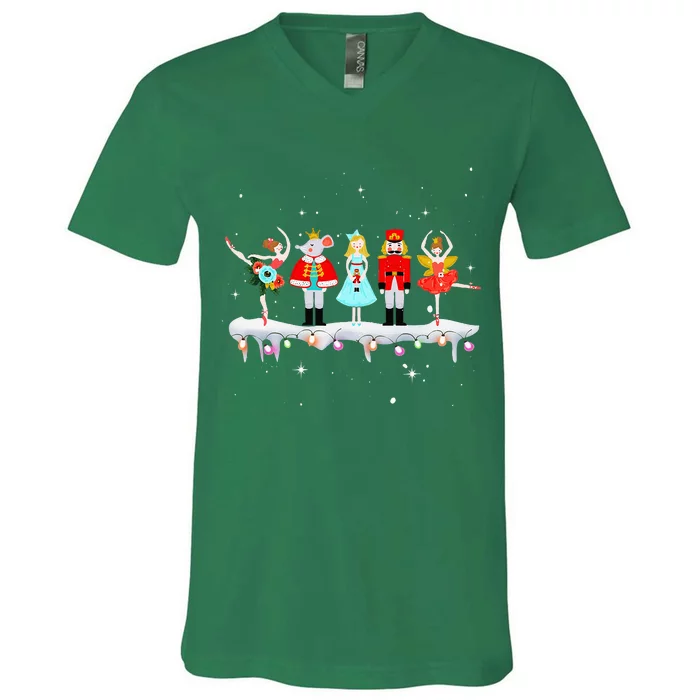 Christmas Ballet Clara Mouse King Princess Nutcracker V-Neck T-Shirt