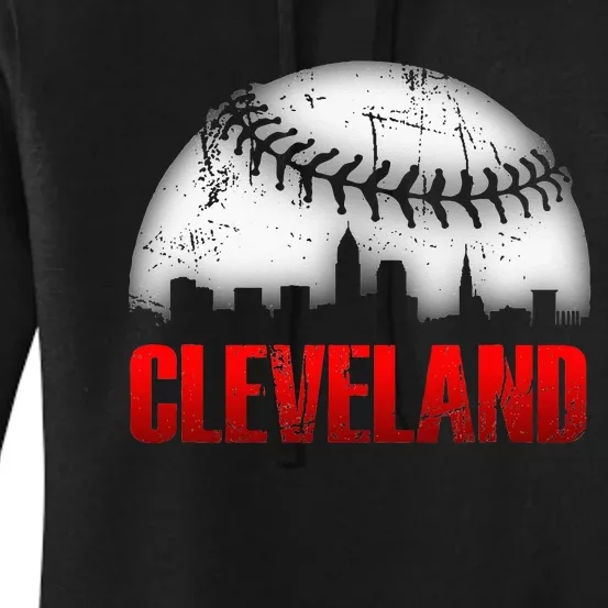 Cleveland Baseball City Skyline Women's Pullover Hoodie