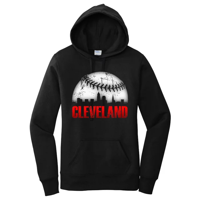 Cleveland Baseball City Skyline Women's Pullover Hoodie