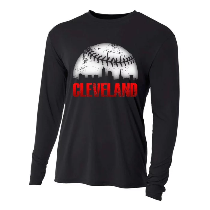 Cleveland Baseball City Skyline Cooling Performance Long Sleeve Crew