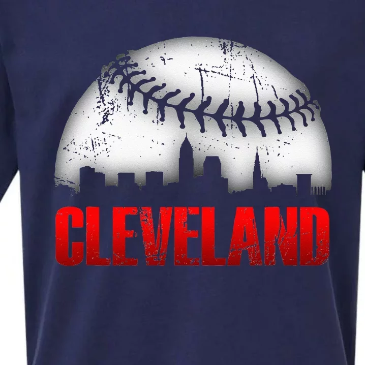 Cleveland Baseball City Skyline Sueded Cloud Jersey T-Shirt