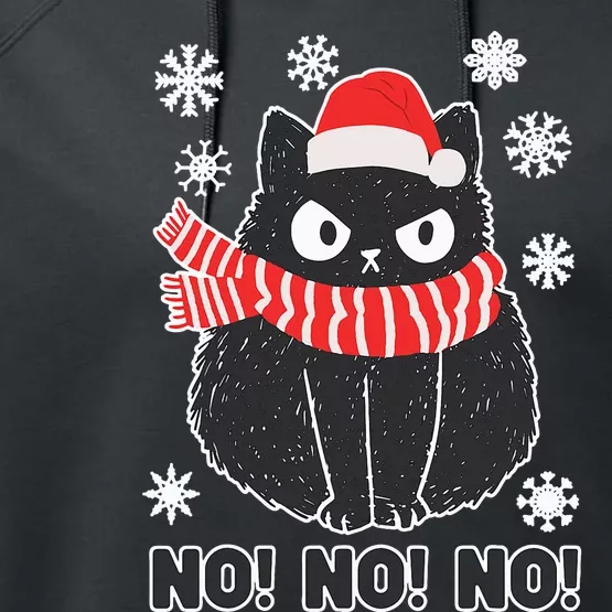 Cute Black Cat Xmas Christmas Xmas Outfit Performance Fleece Hoodie