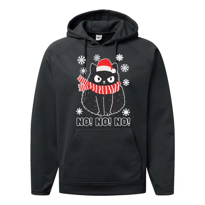 Cute Black Cat Xmas Christmas Xmas Outfit Performance Fleece Hoodie