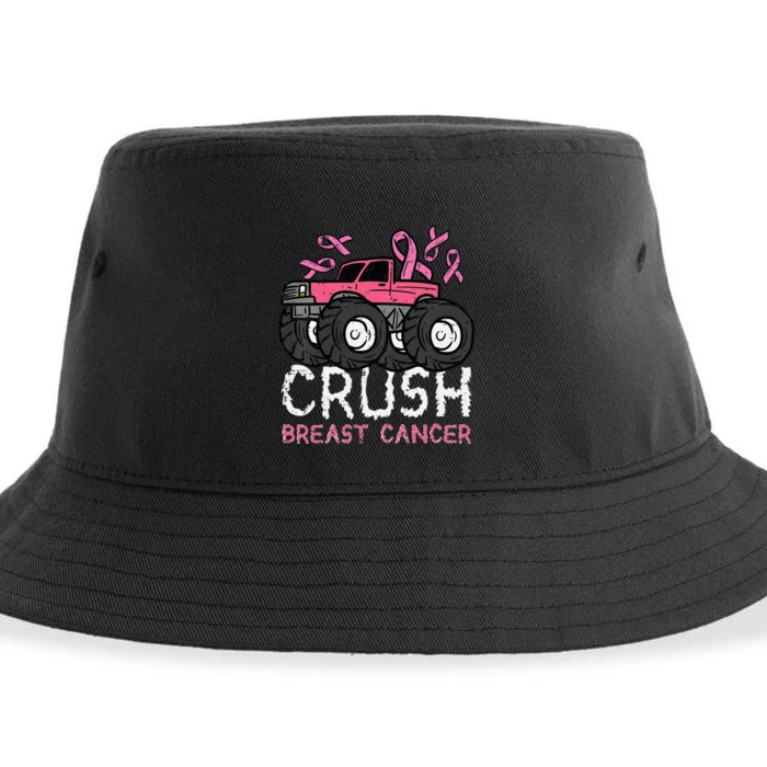 Crush Breast Cancer Awareness Monster Truck Sustainable Bucket Hat