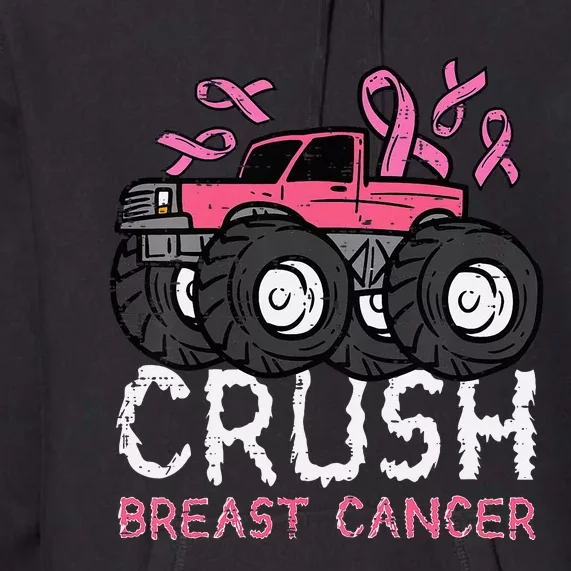 Crush Breast Cancer Awareness Monster Truck Premium Hoodie