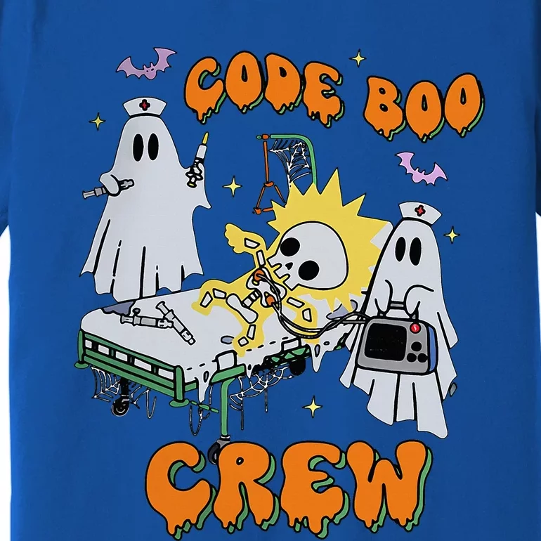 Code Boo Crew Funny Ghost Nurse Halloween Costume Nursing Premium T-Shirt