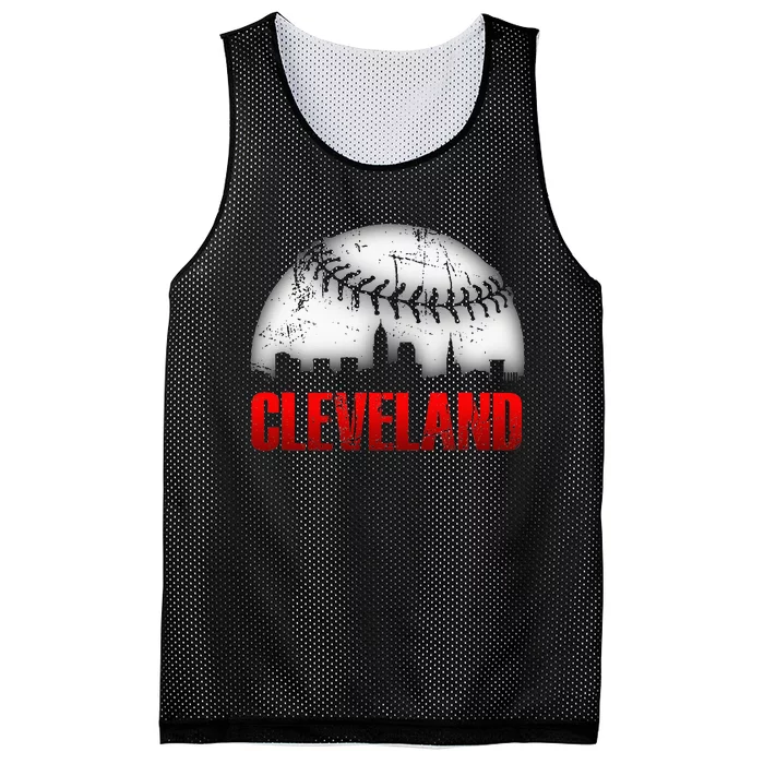 Cleveland Baseball City Skyline Mesh Reversible Basketball Jersey Tank