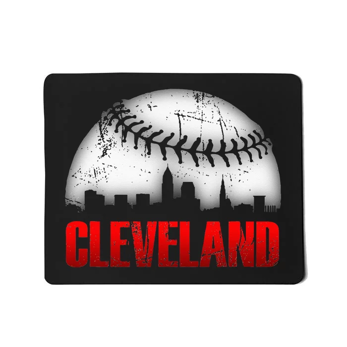 Cleveland Baseball City Skyline Mousepad