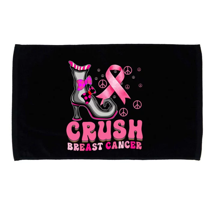 Crush Breast Cancer Warrior Support Witch Halloween Ribbon Microfiber Hand Towel