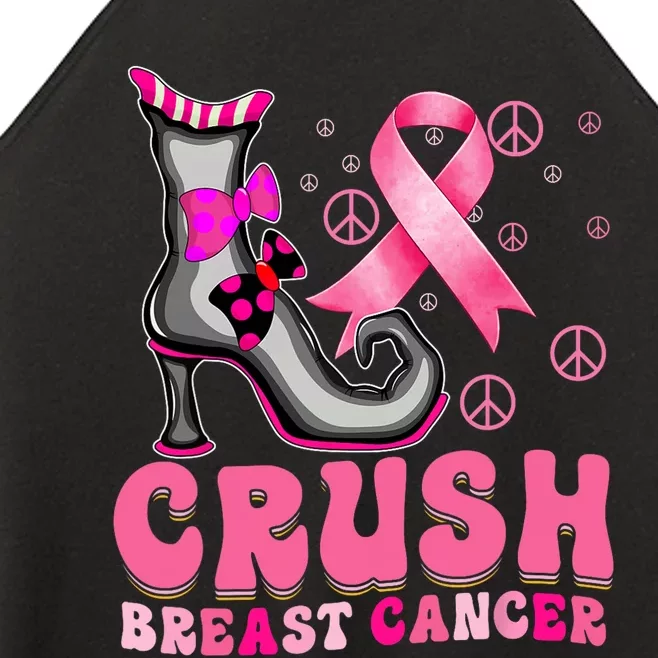 Crush Breast Cancer Warrior Support Witch Halloween Ribbon Women’s Perfect Tri Rocker Tank