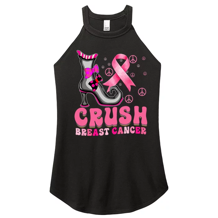 Crush Breast Cancer Warrior Support Witch Halloween Ribbon Women’s Perfect Tri Rocker Tank