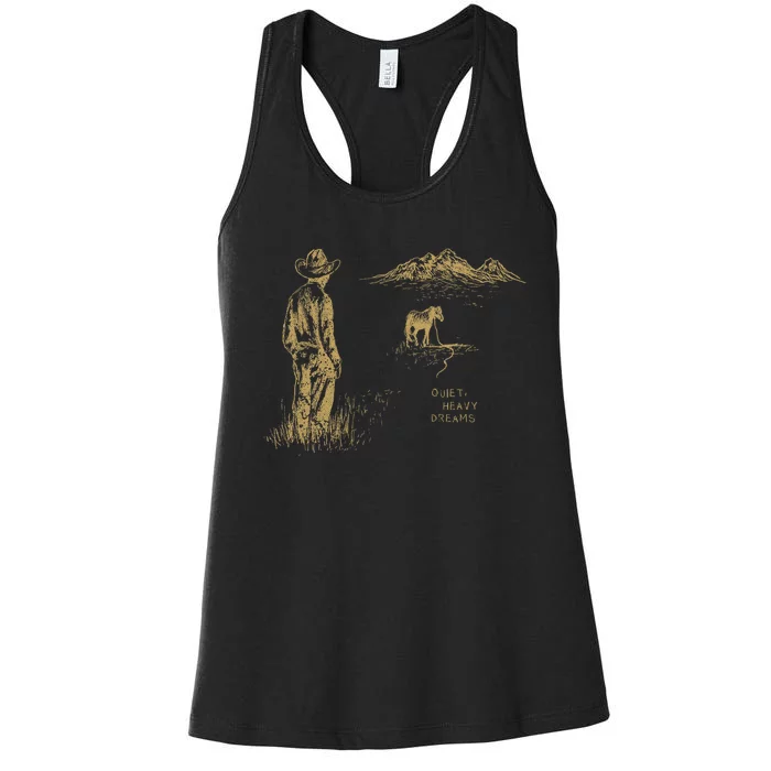 Cowboy Boots Classic Horseback Lyrics Music Dreams Women's Racerback Tank