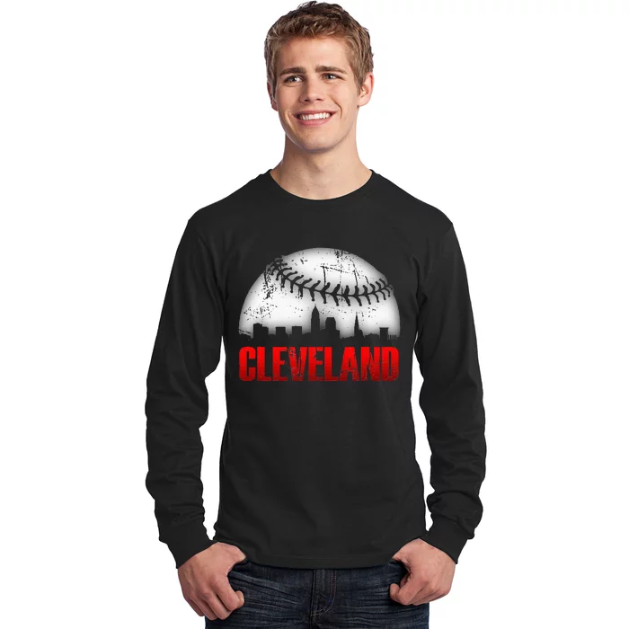 Cleveland Baseball City Skyline Long Sleeve Shirt