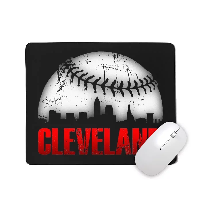 Cleveland Baseball City Skyline Mousepad