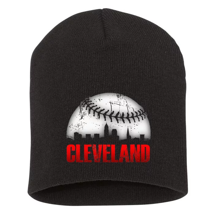 Cleveland Baseball City Skyline Short Acrylic Beanie