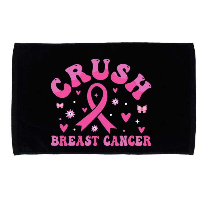 Crush Breast Cancer Awareness Bling Pink Ribbon Microfiber Hand Towel