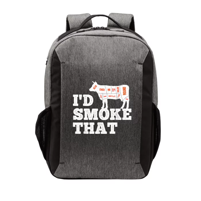 Chef Butcher Cook BBQ I'd Smoke That Funny Barbecue Cow Vector Backpack