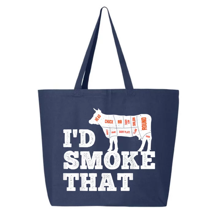 Chef Butcher Cook BBQ I'd Smoke That Funny Barbecue Cow 25L Jumbo Tote