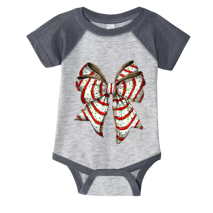 Coquette Bow Christmas Tree Cake Christmas Vibes Infant Baby Jersey Bodysuit