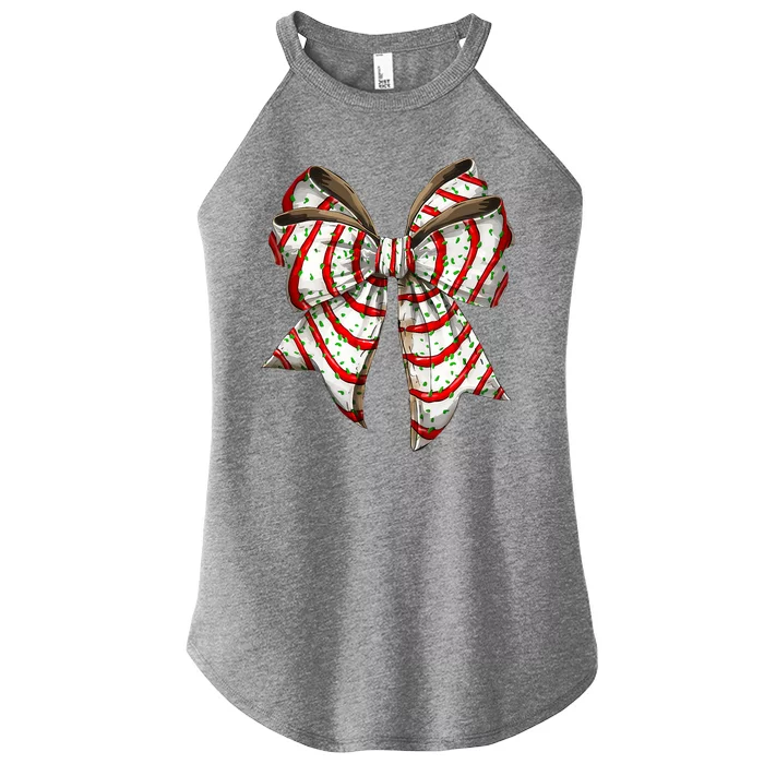 Coquette Bow Christmas Tree Cake Christmas Vibes Women’s Perfect Tri Rocker Tank