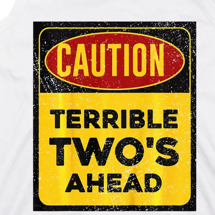 Construction Birthday Caution Terrible Two Ahead Tank Top