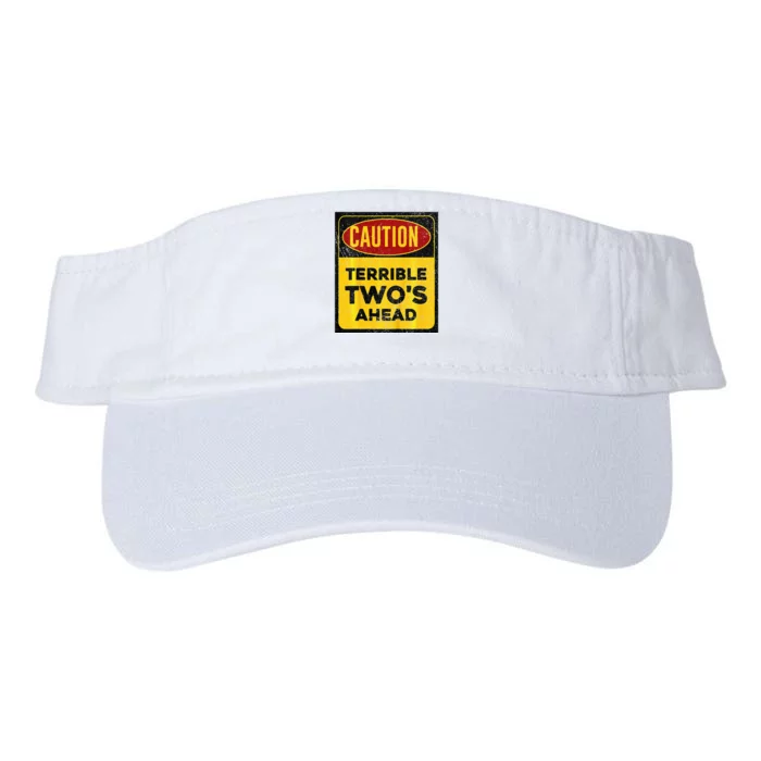 Construction Birthday Caution Terrible Two Ahead Valucap Bio-Washed Visor