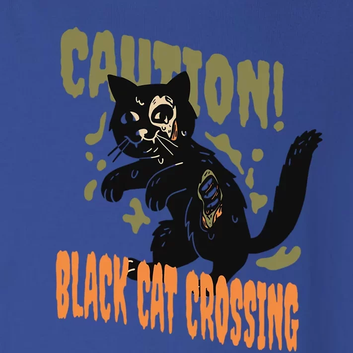 Caution Black Cat Crossing Scary Spooky Halloween Gift Toddler Long Sleeve Shirt