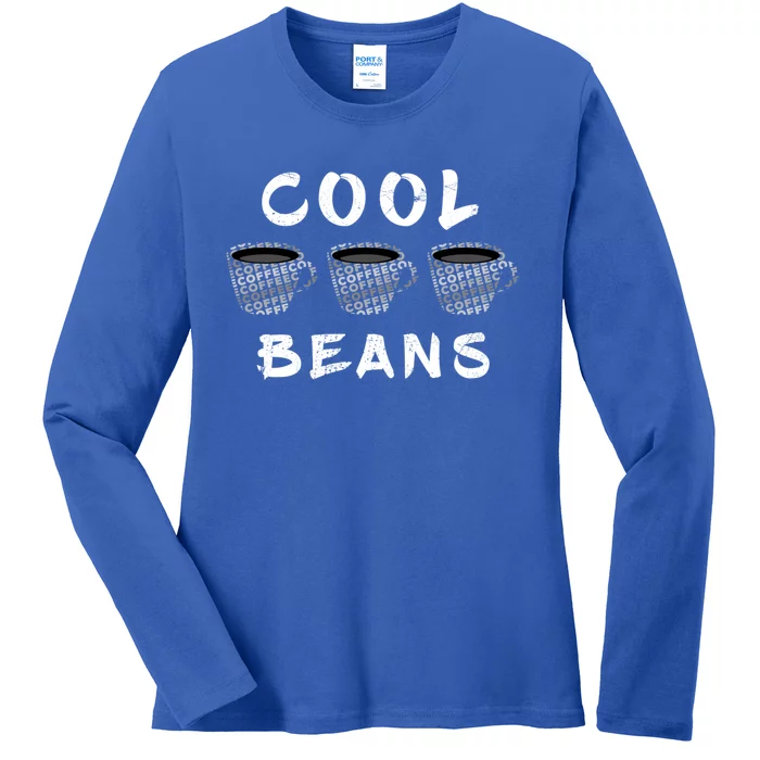 Cool Beans Coffee Lover Caffeine Cup Funny Saying Vintage Gift Ladies Long Sleeve Shirt